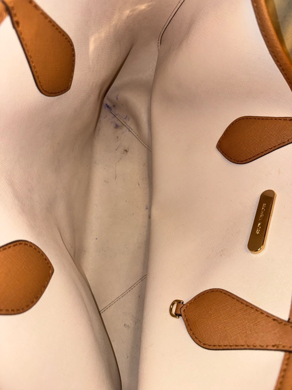 Michael Kors Tan Leather Tote Bag with Double Shoulder Straps - Picture 7 of 7
